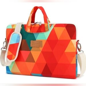 Canvaslife Rainbow Peacock Pattern Laptop Bag w/Shoulder Strap